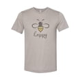 thumbnail image 1 of "Bee Shirt, Bee Happy, Bee Lover, Unisex T, Sublimation Tee, Gift For Her, Honey Bee, Honey, Graphic Tee, Mom Shirt, Be Happy Shirt, Trendy T, Heather Stone, LARGE", 1 of 1