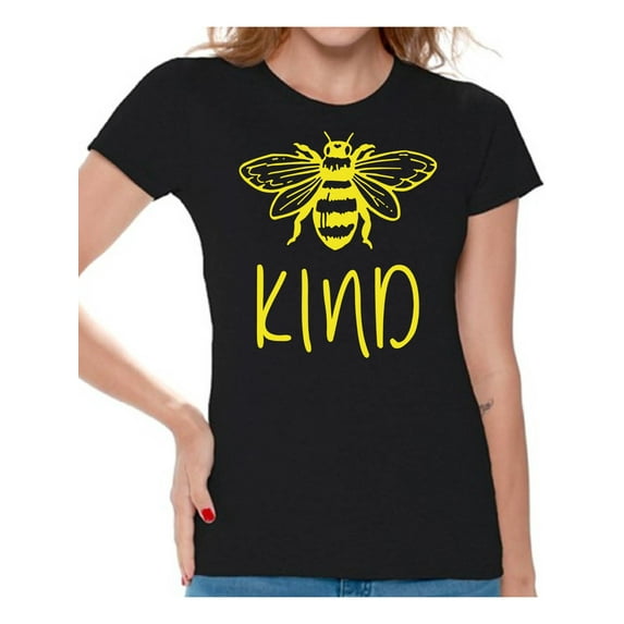 Bee Shirt Funny Sleep Shirt Graphic Women Tees Novelty T-Shirt for Women Be Kind Shirts Bee Kind Tshirt Humor Tees