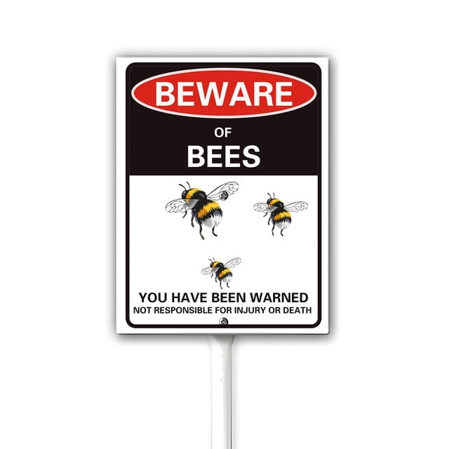 Bee Signs for Garden Funny Beware Of Bees Warning Sign Bee Yard Sign ...