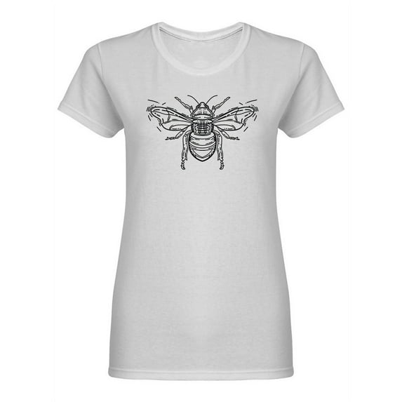 Bee Sketch Design Shaped T-Shirt Women -Image by Shutterstock, Female Small