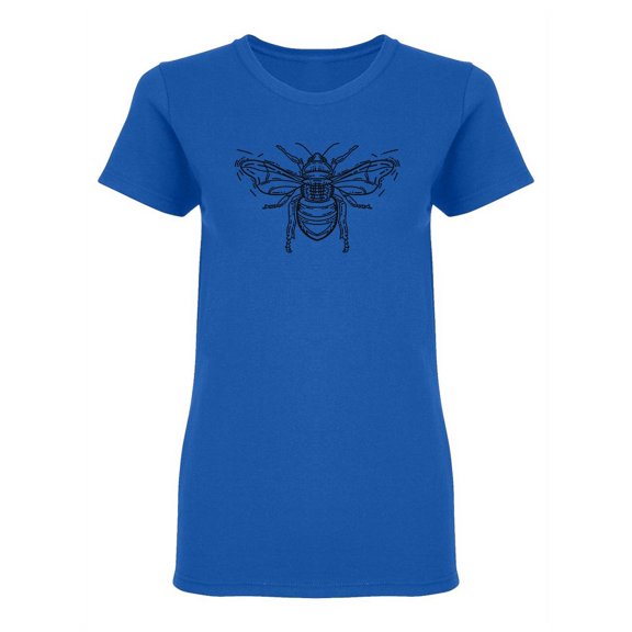 Bee Sketch Design Shaped T-Shirt Women -Image by Shutterstock, Female Small