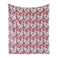 thumbnail image 1 of Bee Soft Flannel Fleece Blanket, Summer Theme Vintage Floral Pattern with Blooming Red Poppies Cornflowers and Ladybird, Cozy Plush for Indoor and Outdoor Use, 50" x 60", Multicolor, by Ambesonne, 1 of 5