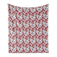 thumbnail image 1 of Bee Soft Flannel Fleece Blanket, Summer Theme Vintage Floral Pattern with Blooming Red Poppies Cornflowers and Ladybird, Cozy Plush for Indoor and Outdoor Use, 70" x 90", Multicolor, by Ambesonne, 1 of 5
