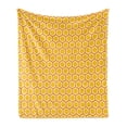 thumbnail image 1 of Bee Soft Flannel Fleece Throw Blanket, Geometric Hexagon Shapes as Colorful Yellow Toned Honeycomb Pattern, Cozy Plush for Indoor and Outdoor Use, 50" x 60", Marigold Yellow, by Ambesonne, 1 of 5