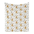 thumbnail image 1 of Bee Soft Flannel Fleece Throw Blanket, Graphic Illustration of Vespiary Flowers Petals and Bees Theme as Repeating Pattern, Cozy Plush for Indoor and Outdoor Use, 60" x 80", Multicolor, by Ambesonne, 1 of 5