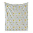 thumbnail image 1 of Bee Soft Flannel Fleece Throw Blanket, Hand-Drawn Outline of Insect with Splashed Yellow Paint on Plain Background, Cozy Plush for Indoor and Outdoor Use, 60" x 80", Multicolor, by Ambesonne, 1 of 5