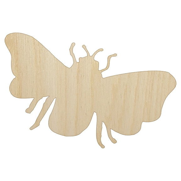 Bee Solid Wood Shape Unfinished Piece Cutout Craft DIY Projects - 4.70 Inch Size - 1/8 Inch Thick