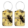 thumbnail image 1 of Bee Square PU Leather 2 Pack Travel Tag - Bag Tag - Suitcase Tag with Privacy Cover and Stainless Steel Ring - Suitable for Travel, Backpack, and Handbag, 1 of 7