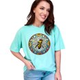 thumbnail image 1 of Bee Stained Glass Art T-Shirt, Unique Bee Design Tee, Colorful Stained Glass Pattern Shirt, Nature Inspired Bee Graphic Tee, Chalky Mint Comfort Colors T-Shirt, XL, 1 of 1