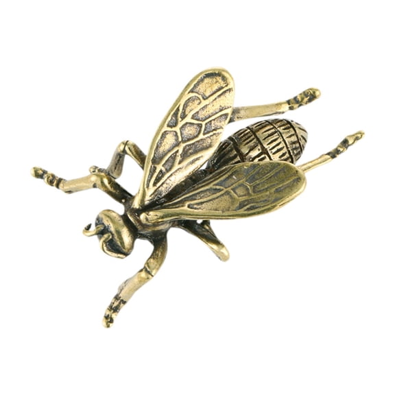 Bee Statue Bee Figurine Brass Miniature Small Size Ornament for Office Desk Decor Collectors