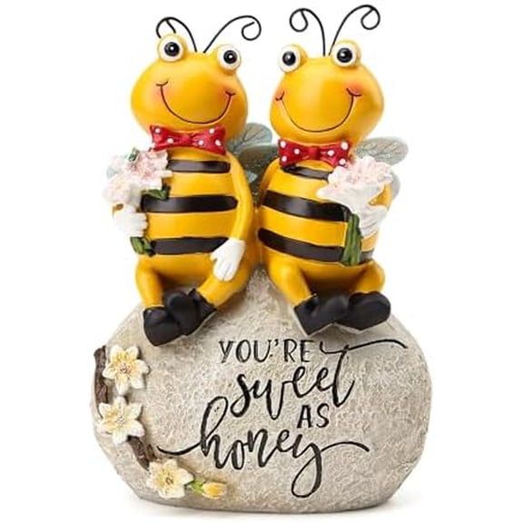 Bee Statue for Garden Decorations Honey Bee Figurine for Outdoor  Lawn Porch Yard Backyard Outside Indoor Shelf Table Home Decor Garden Sculptures & Statues Holiday Spring Summer Bee Gift