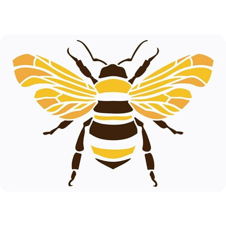 Bee Stencil 8.3x11.7in Reusable Datura Drawing Stencil DIY Craft Hornet Painting Template Animal Bee Pattern for Wood Tile Floor Furniture Fabric Painting Mixed Color