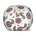 thumbnail image 1 of Bee Storage Toy Bag Chair, Sunflowers with Flyaway Leaves and Funny Bees Summer Nature Doodle Style, Stuffed Animal Organizer Washable Bag, Small Size, Dark Blue Ruby Mustard, by Ambesonne, 1 of 3