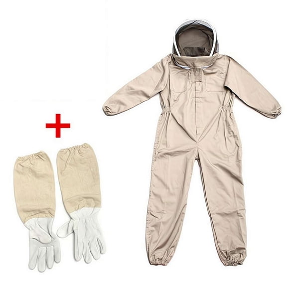 Bee Suit , Beekeeping for Men Women, Polycotton Bee with Detachable Face Gauze Cover Hood with Beekeeper Gloves - Veil Beekeeping and ZOWY