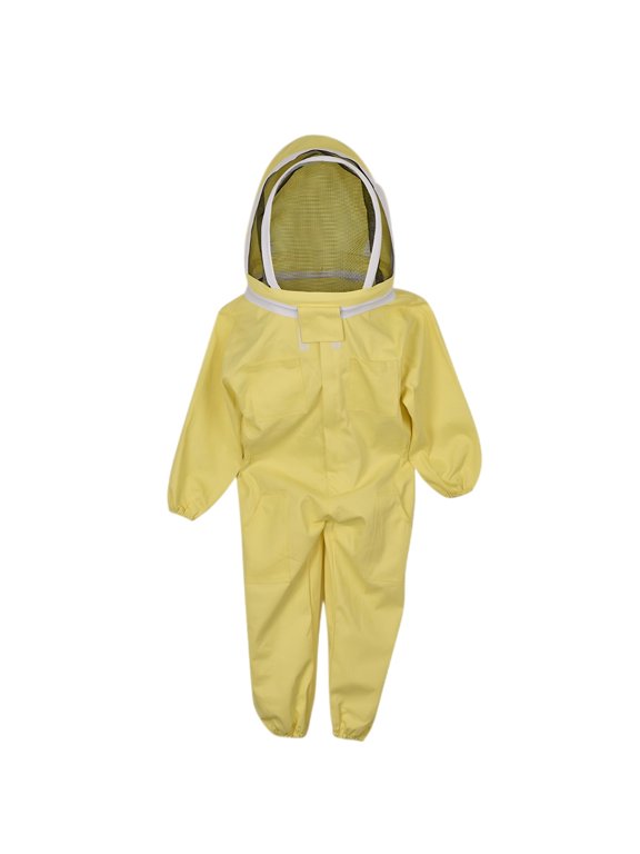 Bee Suit, Full Body Cotton Twill Sting-Resistant Jacket, L Size Yellow Beekeeper Outfit