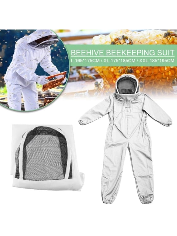Bee Suit(Without Gloves), Bee Suits for Men Women Sting Proof Bee Keeper Suit Wasp Protection Suit Beekeeper Suit Wasp Suit Beekeeping Suit Bee Costume Bee Protective Bug Coveralls for Beekeepers, XL