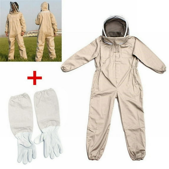 Bee Suits for Men Women,Bee Keeper Suite with Beekeeping Gloves,Beekeeping Suit with Veil Hood,Fully Body Sturdy Beekeeper Suite,Suitable for Professional Beekeepers and Beginners,X-Large