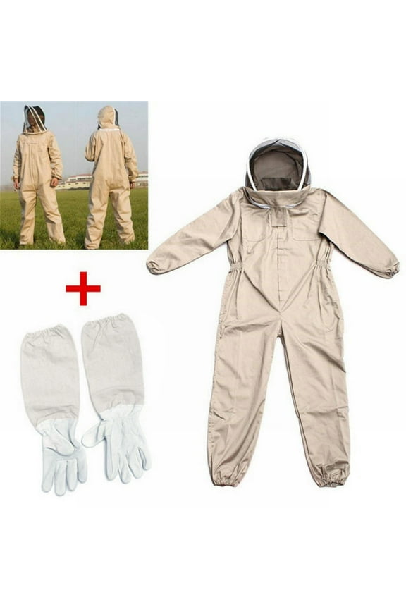 Bee Suits for Men Women,Bee Keeper Suite with Beekeeping Gloves,Beekeeping Suit with Veil Hood,Fully Body Sturdy Beekeeper Suite,Suitable for Professional Beekeepers and Beginners,X-Large