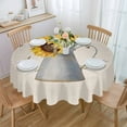 thumbnail image 1 of Bee Sunflower Kettle Round Table Cloth Waterproof Wedding Holiday Tablecloth Coffee Table Decor Table Cover, 1 of 5