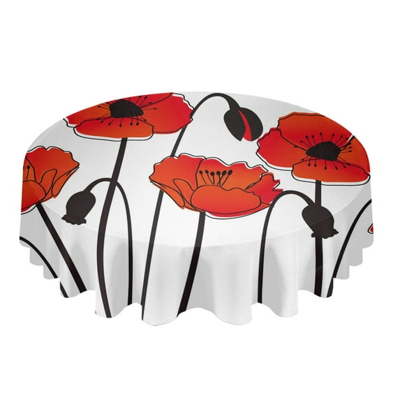 Bee Sunflower Vintage Round Tablecloths for Dining Table Waterproof Table Cover for Kitchen Living Room