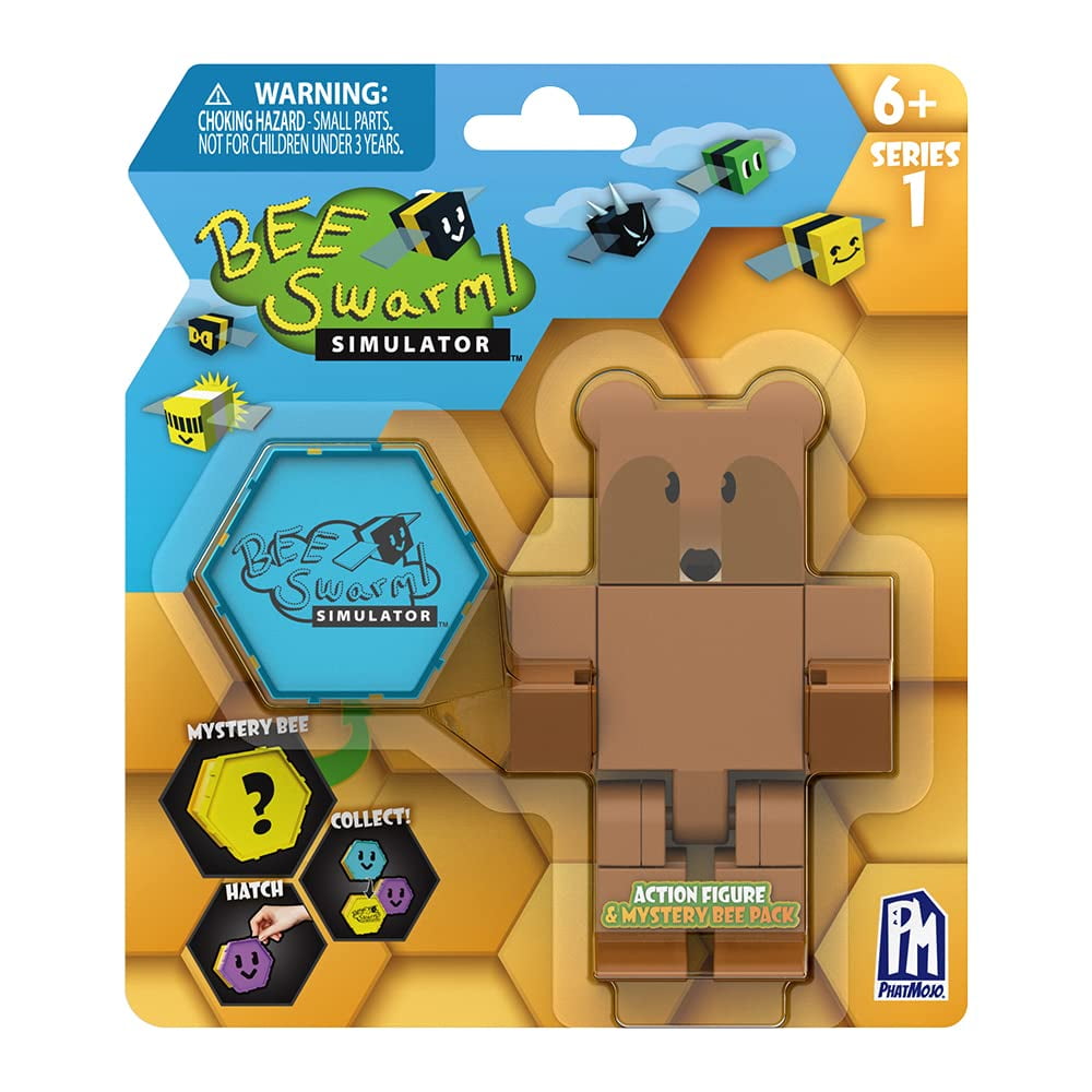  Bee Swarm Simulator – Brown Bear Action Figure Pack w/Mystery  Bee & Honeycomb Case (5” Articulated Figure & Bonus Items, Series 1) : Toys  & Games
