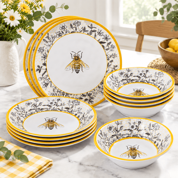 Bee Sweet 12-piece Dinnerware Set Fldesign