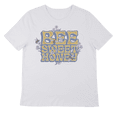 thumbnail image 1 of Bee Sweet Honey Crew Neck Short Sleeve Women's White T-shirt-Large, 1 of 3