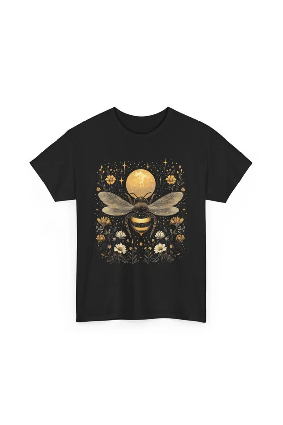 Bee T-Shirt S-5XL, Save The Bees Shirt, Honeybee Tee, Bee Floral Boho Moon Stars