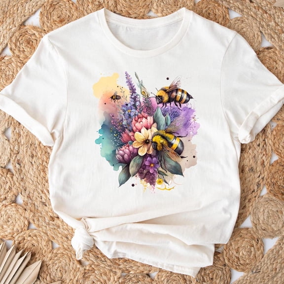 Bee T-shirt, Beekeeper Shirt, Bee T-shirt, Floral Bee Shirt, Bee Shirt, Motivational Shirt, Inspirational Shirt, Positive T-shirt All Size S-5Xl