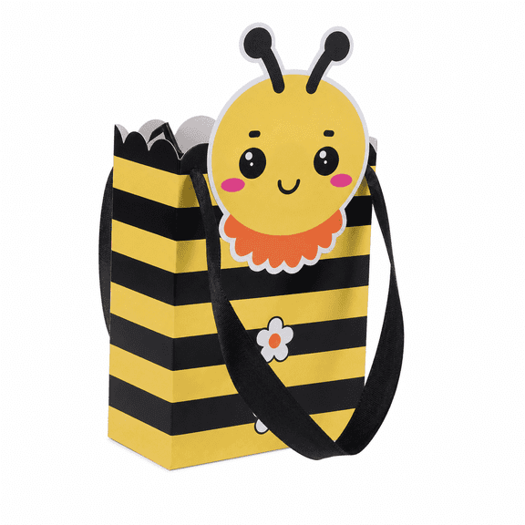 Bee Theme Paper Favor Boxes, 10-Pack Party Treat Bags
