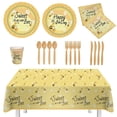 thumbnail image 1 of Bee Theme Party Disposable Tableware Paper Plate Paper Plate Set Party Birthday Celebration - Bee Birthday Party Decorations Tableware, Plate, Cup, Napkin, Fork, Bumble Theme Bee Day Decorations Dinn, 1 of 9