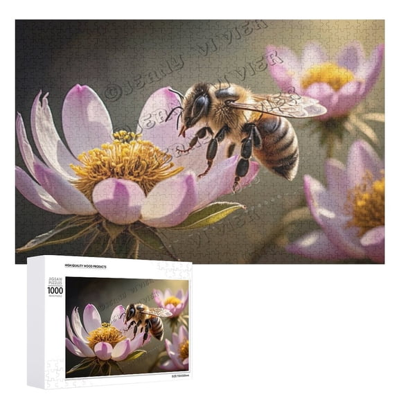 Bee Themed - 1000 Piece Jigsaw Puzzle For Adults - Challenging Puzzle Perfect for Game Nights - 1000 Piece Finished Size Is 21.25 x 15.00