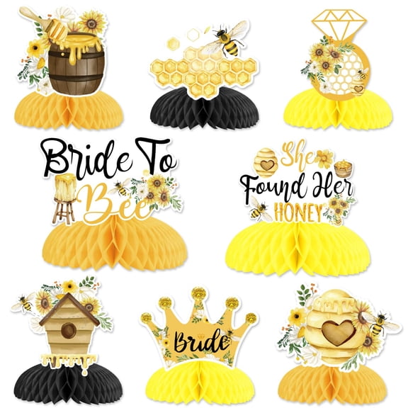 Bee Themed Honeycomb Centerpieces 8PCS Table Decor for Bridal Shower Wedding Bachelorette Party