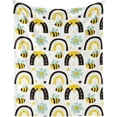 thumbnail image 1 of Bee Throw Blanket, 40" x 30" Flannel Cute Bees Themed Printed Stuffed Animal Plush White Blankets, Soft Nap Throw Blanket for Home Boys Girls Women Bee Lovers Gifts, 1 of 6