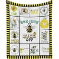 thumbnail image 1 of Bee Throw Blanket, 50" x 40" Flannel Cute Bees Themed Printed Stuffed Animal Plush White Blankets, Soft Nap Throw Blanket for Home Boys Girls Women Bee Lovers Gifts, 1 of 6