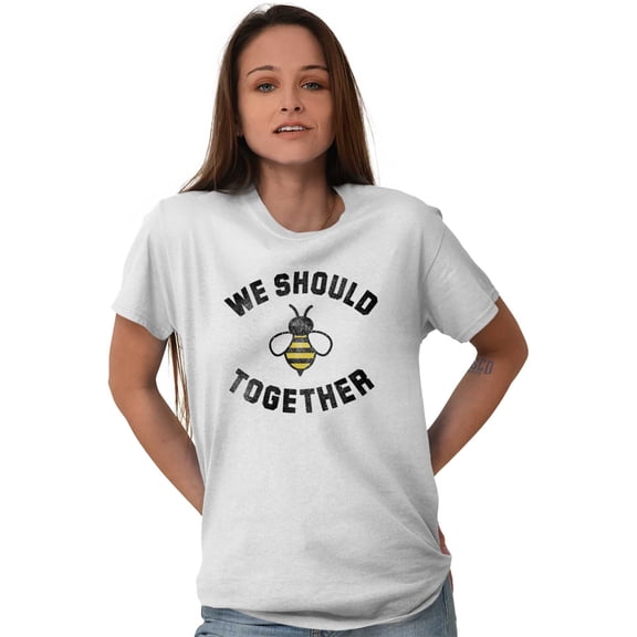 Bee Together Cute Valentines Day Women's Graphic T Shirt Tees Brisco Brands M