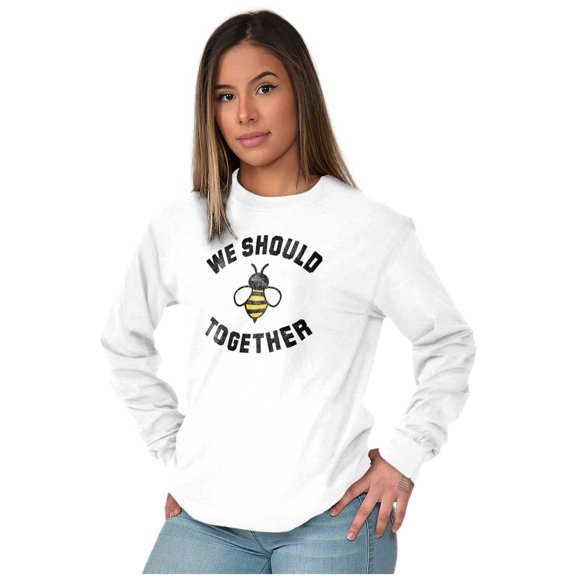Bee Together Cute Valentines Day Women's Long Sleeve T Shirt Brisco Brands S