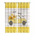 thumbnail image 1 of Bee Truck Kitchen Curtains Window Panels, Yellow Honey Daisy Floral Plaid Wooden Grain Insulated Window Treatment Curtain, Grommet Curtains for Bedroom/Living Room/Bathroom, 2 Piece 42"Wx84"L, 1 of 8