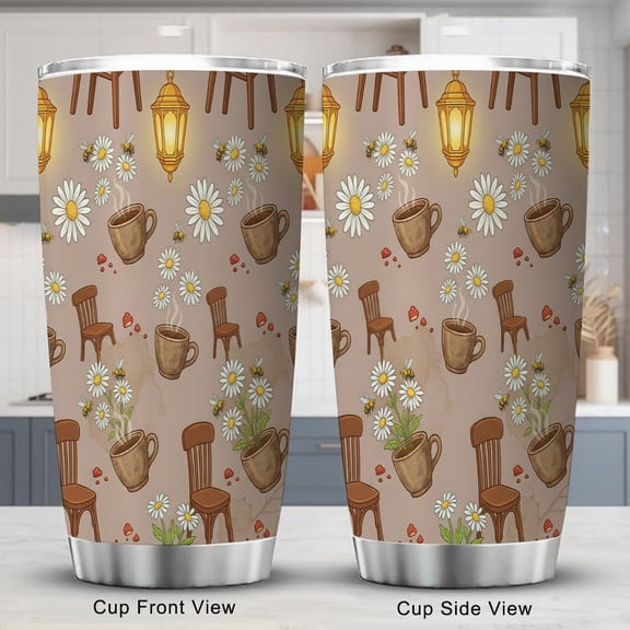 Bee Tumbler 20oz Funny Bee Design Travel Mug for Adults Birthday Gift