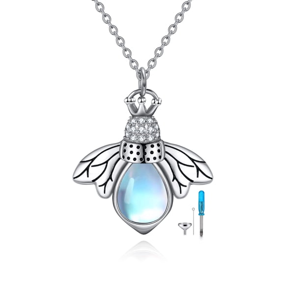 Bee Urn Necklace Gifts for Ashes for Women Men Sterling Silver Necklace Jewelry for for Ashes Memory Necklace Gift for Women