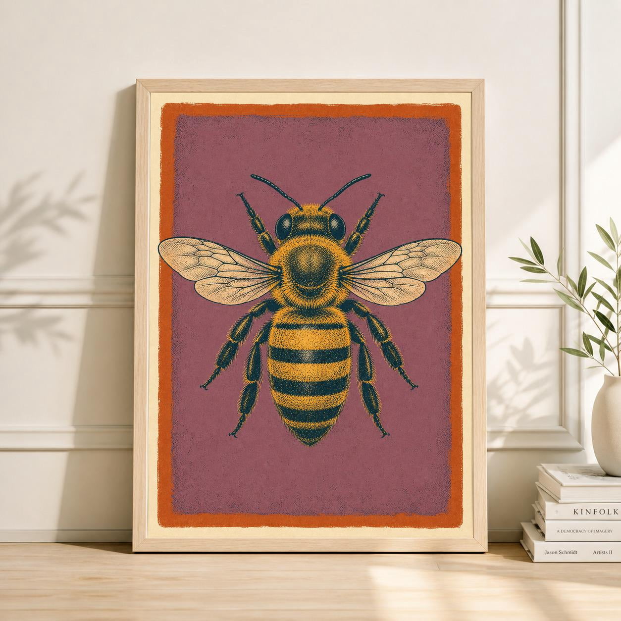 Pure Bug Bee Vintage Insect Background Nature Illustration Retro Natural History ...