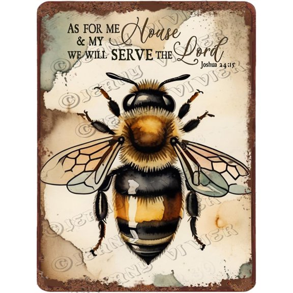 Bee Wall Art Positive Quote Decor Antique Metal Sign 12x16 Inch Novelty Aluminum Sign Christmas Decorative Sign for Bedroom Living Room Bathroom Cafes Club Pub Bar Yard Garden Wall Decor