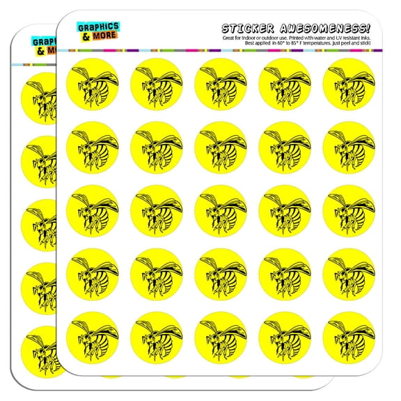 Bee Wasp Hornet 1" Scrapbooking Crafting Stickers