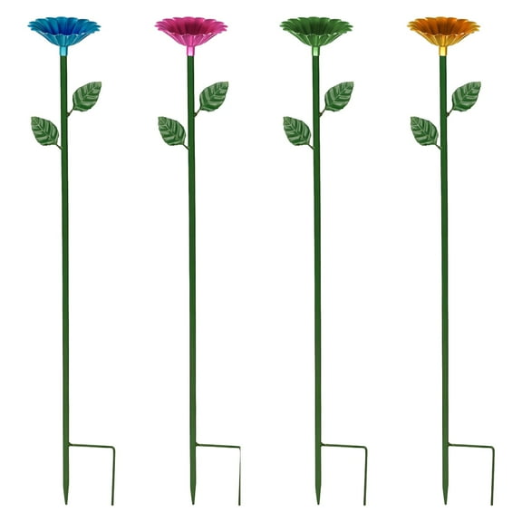 Bee Waterer Flower-Shaped, Colorful Bee and Butterfly Feeder, Quality Metal Stand, Easy to Install, Ideal for Outdoor Use, Provides Safe Drinking Water for Bees, Assorted Colors