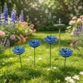 thumbnail image 1 of Bee Watering Station, Ceramic Bee Cup for Garden, Flower Shaped Bee Watering Station Bird Bath Water Feeder, Butterfly Drinking Cup Bee Bath Bowl Garden Stake (1PC, 2"x12.6", Blue), 1 of 7