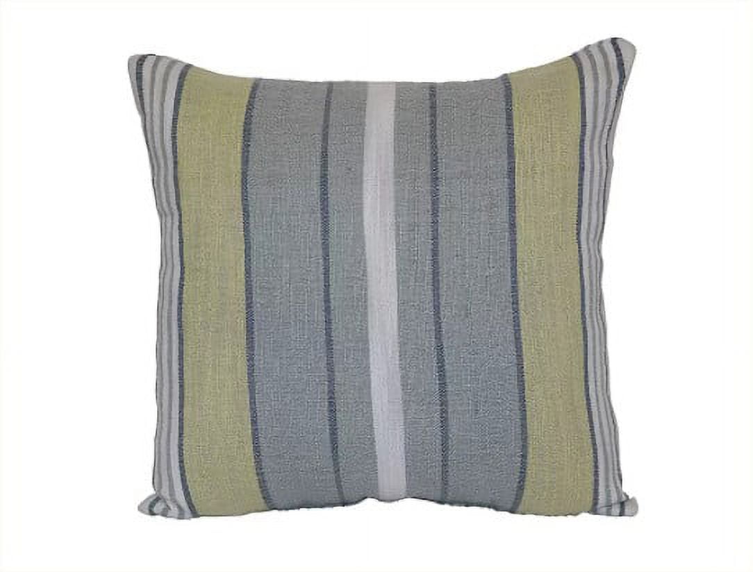 Bee Willow Home Woven Stripe Square Indoor Outdoor Throw Pillow in Blue Green