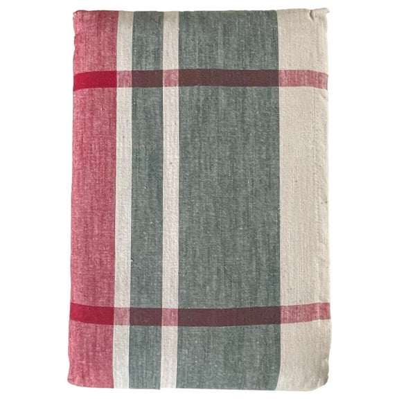 Bee & Willow Red & Green Christmas Plaid Cotton Tablecloth 60x144 Oblong