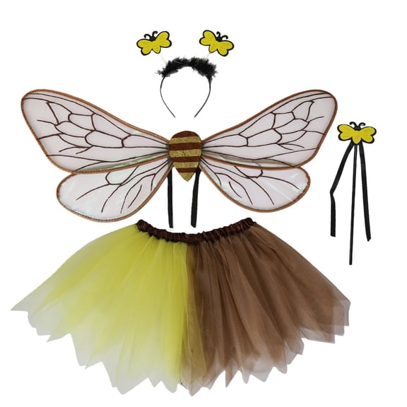 Bee Wings Halloween Party Cosplay Masquerade Dress Up Women Sparkly Assistant with Elastic Shoulder Straps