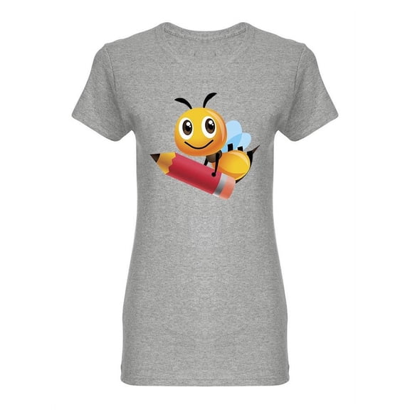 Bee With A Pencil T-Shirt Women -Image by Shutterstock, Female Small