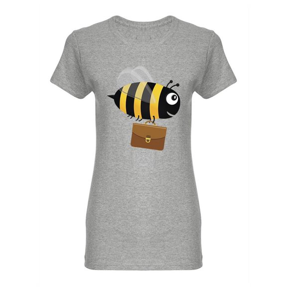 Bee With Briefcase Shaped T-Shirt Women -Image by Shutterstock, Female Medium